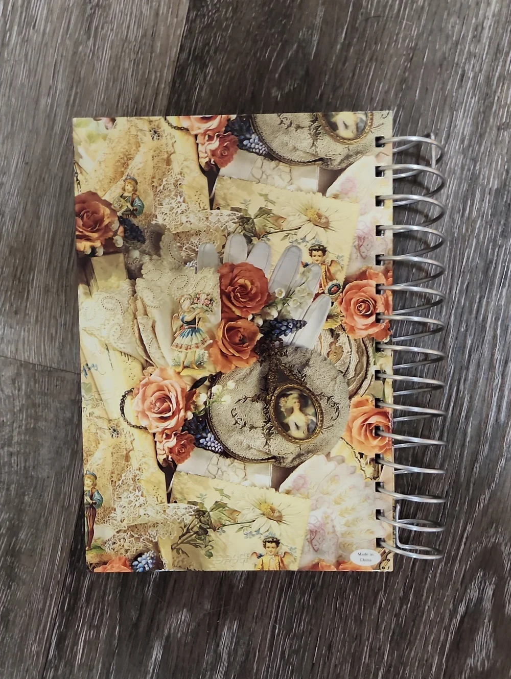 Vintage Hardcover Spiral Bound Floral Address Book - New